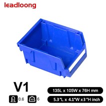 V1 4/6/9 조각 13.5X10.5X7.6cm 플라스틱 Stackable 크리 에이 티브 부품 상자 컨테이너 차고 스토리지 랙 도구 구성 빈 소파수납, 02 6PCS 5.3X4.1X3inch, 01 BLUE