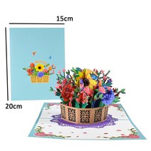 생일축하카드 팝업카드 메세지 세트어머니의 날 팝업 카드 엄마 아내를 위, 01 Flowers