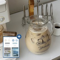 메인홈 감성 워터 저그 내열 유리 물병, 블랙 500ml