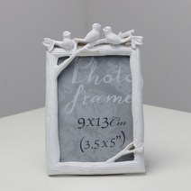 키다리 나무와새 사진액자, 화이트