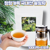 프레쉬자판기 PINETEA 국내산 솔잎차 소나무잎차 건강차 사무실 물대용차 100티백+티포트