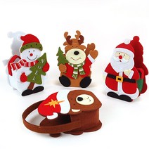 거영I&D 산타 모자 크리스마스 파티 아동 소품, 선택66.산타부직포선물가방(4개입)