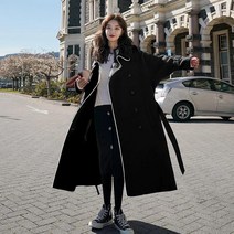 모직코트 여성 년 겨울 가을 헵번풍 하프기장 작은 키 소프트계열 캐쥬얼 인싸템 코트