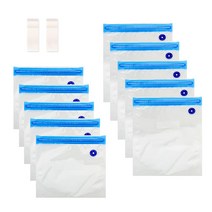 수비드 백 식품 절약용 진공 지퍼 10개 보관용 재사용 가능한 밀봉 클립 2개(Blue-Sous Vide Bags), Blue-Sous Vide Bags