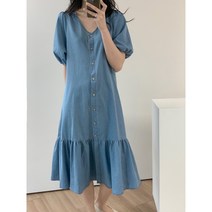 [비단소녀] 로지 여름 반팔 셔링 브이넥 롱 원피스 데일리룩 홈웨어 빅사이즈 (2color)