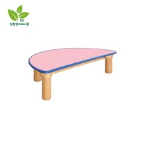 유치원 어린이집 책상 H45-1 안전 칼라 좌식 반원 사각, 분홍(분홍테), 반원(높이290)