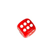 빨간 반투명 아크릴 주사위 10p 학습용 보드게임 다이스, 레드 10개