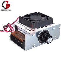 220V 4000W 20A AC 모터 속도 컨트롤러 SCR 전압 조정기 팬 LED 조명 온도 제어 조광기 스위치 방열판, 한개옵션0