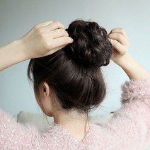 똥머리가발 8개입 초코브라운 올림머리끈 똥머리밴드 짧은올림머리