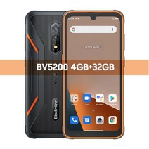 핸드폰 싸게 사는 법 blackview bv5200 4g 러기드 폰 5180mah 쿼드 코어 4gb 32gb 스마트폰 방수 android 12 mobile phone 카메라 폰, 러시아 지역, 주황색, 32g