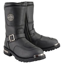 Milwaukee Leather MBM9070 남성용 블랙 엔지니어 부츠 반사 파이핑 및 기어시프트 보호 기능 포함 - 245mm(7), 11.5