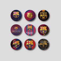 바르셀로나 축구팀 엠블럼 그립톡, 1개, 블랙 유광