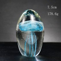 서예용 사무용 미술용 디자인 캐릭터 문진3d crystal laser 조각 해파리 faceted prism 장식품 수집 공예 선물 책상 웨딩 센터피스 홈 장식, 1pc 레이크 블루
