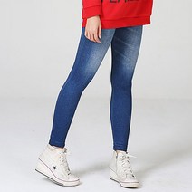 [코지23] 여자 엠보 데님 워싱 캐주얼 데일리 코디 기모 레깅스