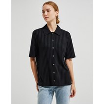23SS [D-GIFT] 블랙 로고자수 5부 골지 카라티셔츠 DLTS3B192BK