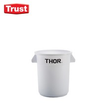 Thor 토르 원형 컨테이너 플라스틱 용기 60L(뚜껑포함) 트러스트, 백색, 1개
