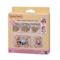 [실바니안패밀리] 5447-빨간지붕집 램프와 커튼세트