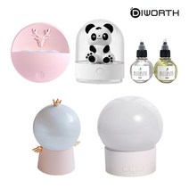 (GA) 오르골타입 디퓨저타입 LED 취침등 무드등 캠핑조명, 스노우디어DLSSM66(핑크), 다우니_가든피치