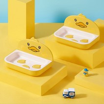 비누받침대 케이스 벽부착 비누홀더노랑오리 물빠짐 귀여운 욕실 비누 케이스 예쁘고 밀착이 좋아요 ~, 엘로우