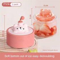 소프트아이스크림기계 가정용 아이스크림메이커 아이스 큐브 메이커 Diy 자체 제작 커피 우유 차 위스키 곰, 02 pink