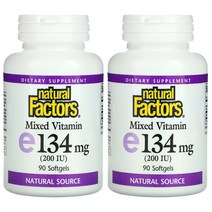 2개세트 내추럴팩터스 믹스 비타민E 134mg 90정 알파 델타 베타 감마 토코페롤