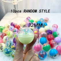캡슐 뽑기 기계 토이 가챠 머신 피규어 자판기 100/75/55/32MM 캡슐 서프라이즈 투명 플라스틱 공 장난감, 03 10PC RANDOM STYLE