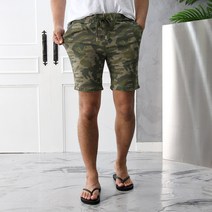 데일리 썸머 워싱 카모 밴딩반바지