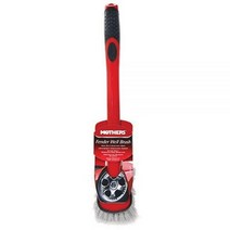 Mothers 세차 브러시 휠 및 펜더 브러시 자동차 디테일링을 위한 긴 핸들 타이어 클리너 48.3cm(19인치) 레드/블랙, Long