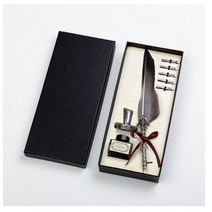 볼펜 깃펜 깃털펜 딥펜 해리포터 캘리그라피 만년필, 2-깃펜-네이비