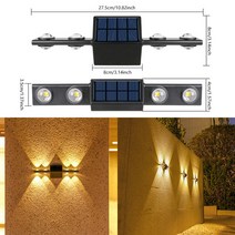 태양광 벽 램프 야외 방수 조명 정원 거리 발코니 계단 울타리 신제품, 8.HXD4x4LEDWarm - 1 PCS