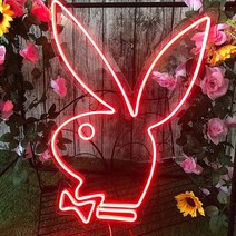감성소품 네온사인 간판 플레이 보이 버니 LED 네온 사인 라이트 벽 바 거실 장식 램프 디자인 친구 선물, 01 Red playboy_01 35cm