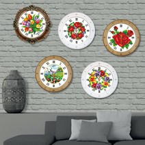 제제뉴 꽃그림 원형시계 5종 보석십자수 시계형 보석십자수, [B1131] 튤립시계