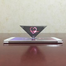 삼각 피라미드 나안 3d4D 4차원 영상 현물 도매 핸드폰 프로젝터 홀로그램 3D, default