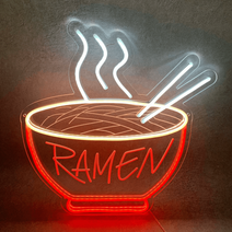 네온 간판 사인 LED 스시 라멘 고양이 국수집 창업선물 영업중간판, 7.38x40cm 12V 플러그 타입