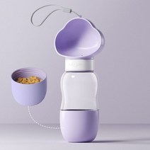 애견 강아지 산책용 외출용 사료통 물병 사료 물통, 옐로우_350ml+250ml, 옐로우