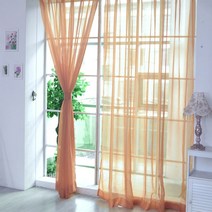나비주름커튼 겨울 커튼 1PCS 순수 컬러 Tulle 도어 창 커튼 드레이프 패널 깎아 지른 스카프 밸런스 현대