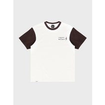 볼컴 FISHING SLEEVE 배색 컴포트핏 티셔츠(화이트)