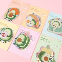 GLI580258아보브라더 귀여운 캐릭터 리무버블 스티커2 6개세트, 타입당 1개씩 총 6개