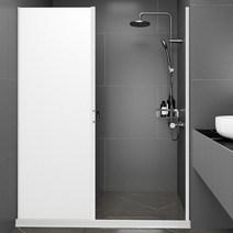 우스어스 무타공 욕실파티션 샤워 부스 욕조 파티션 방수 커튼, 화이트, 1개