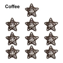 라탄소품 라탄등 라탄스툴 10PCS 자연 포도 나무 공 심장 별 커피 화이트 크리스마스 트리 장식 매달려 펜, 08 11