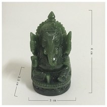 소품 골동품 장식품 코끼리 부처님 동상 하나님 조각 Ganesh 입상 남자 만든 옥 돌 정원 홈 장식 액세서리, Green