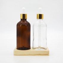 [이서지니]갈색 유리 공병 금색 금속캡 스포이드 아로마 오일 화장품 100ml, G_스포이드100ml_투명