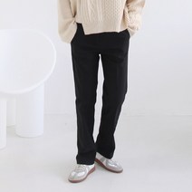 애플망고옷장 기모 여성 정장 슬랙스밴딩바지 겨울 따뜻한 일자팬츠