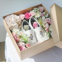곰신 여자친구 플라워 꽃신 박스 기본형 [전역 여친 선물 웨딩 구두 제대 기념], 옵션2_조화(랜덤발송) 추가