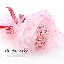 올데이 컬러플 종이장미 30송이 꽃다발-핑크(재료패키지)