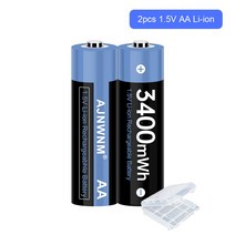 AJNWNM 100% 원래 1.5v AA 재충전 전지 3400mWh li 이온 건전지 AA 1.5V 재충전 전지 AA