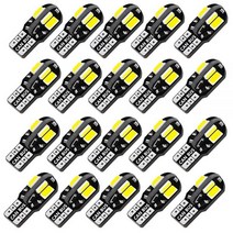 20PCS W5W T10 LED 전구 Canbus 5730 8SMD 12V 6000K 194 168 LED 자동차 인테리어지도 돔 조명 주차 조명 자동 신호 램프, 따뜻한 화이트