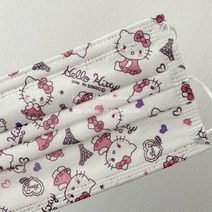 50매 성인 캐릭터 헬로키티 시리즈 산리오 디자인 무늬 컬러 색깔 덴탈마스크 대형, 5.헬로키티