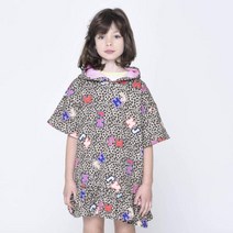 MARC JACOBS 멀티컬러 로고 포인트 레오파드 후드 드레스