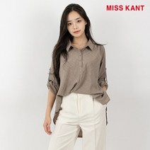 [미스칸트] 여성 언밸런스 셔링 롤업 블라우스_KOBLM305